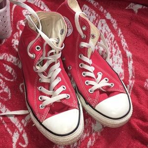 Red converse high tops size 8.5 women’s 6.5 men’s